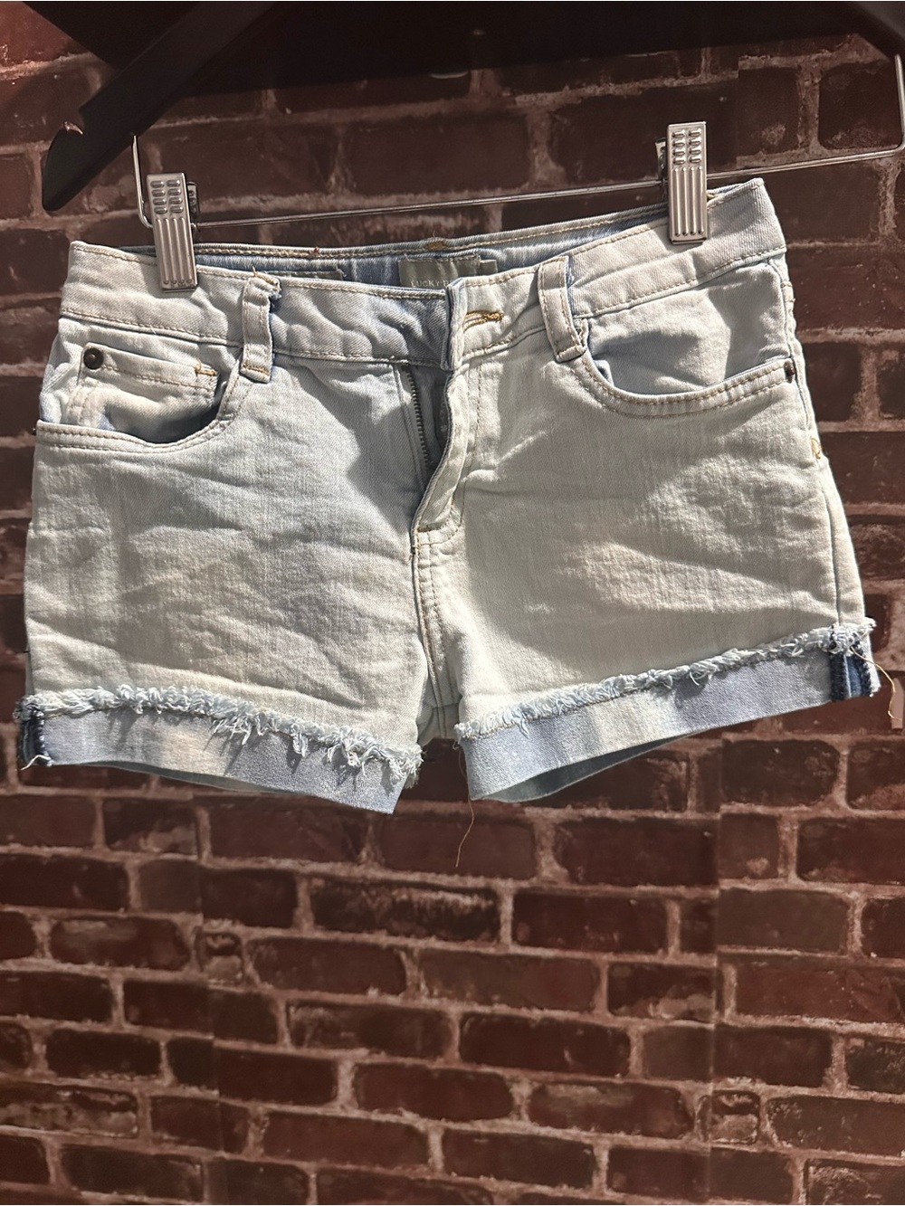 Lucky Brand Light Blue Frayed Hem Denim Shorts